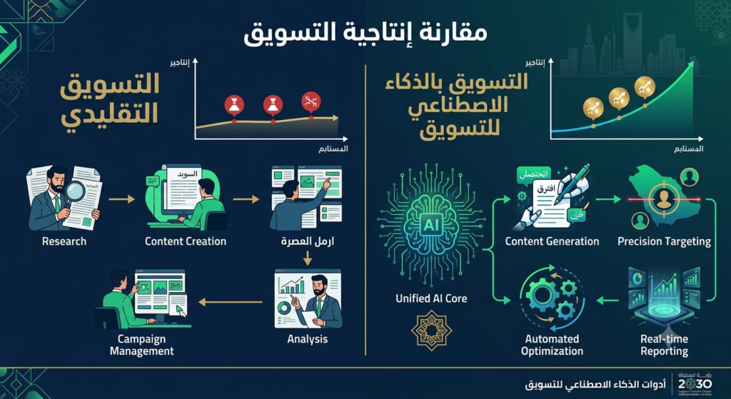دبلومة التسويق الالكتروني بالذكاء الاصطناعي جدول للمقارنة